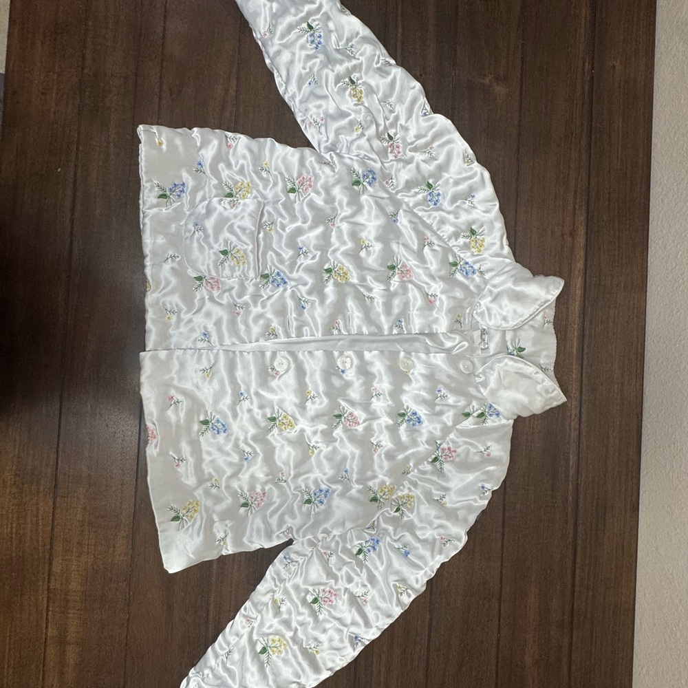 Floral Embroidered White Jacket